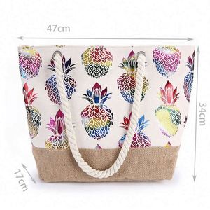 Sac à bandoulière pliable pour femme, motif ananas, estampage doré, idéal pour la plage et le shopping - Product Image 3