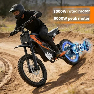 Motocicleta de Alta Velocidad de 80 km/h con Motor sin Escobillas de 3000 W y Batería de 72 V y 30 Ah para Carreras - Product Image 3