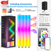 Barre d'éclairage murale LED pour studio de jeu BT Tuya Lively Rgbic 7 segmentés Glide Rgb pour la maison intelligente contrôlée par application pour le rythme de diffusion en continu