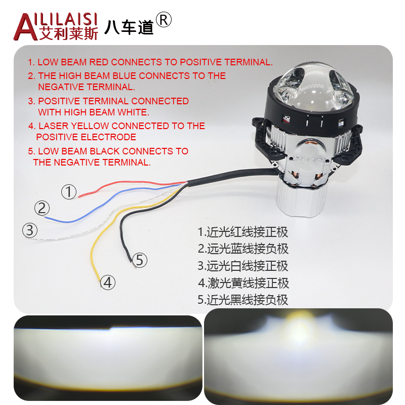 Phares laser doubles de 3 pouces