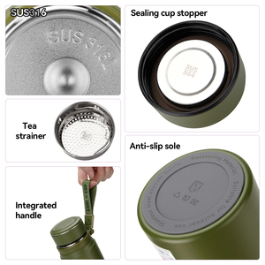 Bouteille isotherme classique en acier inoxydable YATAI, gourde, tasse, 6-12h, <span class=keywords><strong>anti</strong></span>-<span class=keywords><strong>fuite</strong></span>, sans BPA, antidérapante, portable, pour cadeaux d'affaires - Product Image 3