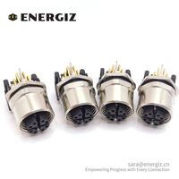 IP67/IP68 Conector M12 a prueba de agua Hembra PVC de 90 grados con montaje en PCB de 8 pines Categoría de producto Conectores