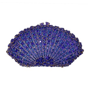 Women Glitter Fan Rhinestone Evening Bag for Women Classic Handbag with Removable Chain Gifts for Lover Friends - Product Image 4