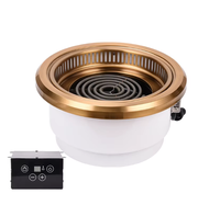 Koreanischer Elektrogrill Rund 2500W Edelstahl Eingebauter Kommerzieller Restaurant-BBQ-Grill