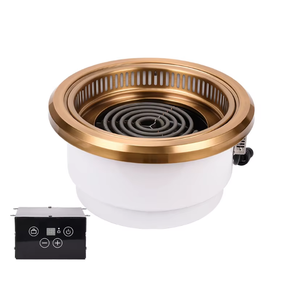<span class=keywords><strong>Grill</strong></span> électrique coréen rond <span class=keywords><strong>2500w</strong></span> en acier inoxydable intégré pour restaurant commercial BBQ - Product Image 1