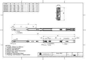 45mm thép cán nguội mở rộng đầy đủ 45 kg mềm đóng bóng mang <span class=keywords><strong>Slide</strong></span>-Series jr42 Kính thiên văn ngăn kéo trượt cho đồ nội thất - Product Image 4