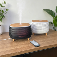 Diffuseur d'huiles essentielles 400 ml pour grande pièce, humidificateur d'arômes, décoration intérieure, chambre de bébé, lumières colorées, design décoratif, brume fine