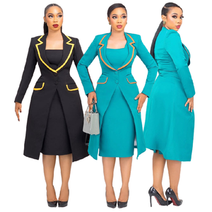 K3718 <span class=keywords><strong>Trajes</strong></span> <span class=keywords><strong>Elegantes</strong></span> y Modernos <span class=keywords><strong>para</strong></span> Mujer, Ropa <span class=keywords><strong>de</strong></span> Oficina, Traje Elástico con Solapa + Vestido Interior, Conjunto <span class=keywords><strong>de</strong></span> <span class=keywords><strong>Dos</strong></span> <span class=keywords><strong>Piezas</strong></span>, Conjuntos <span class=keywords><strong>de</strong></span> <span class=keywords><strong>Trajes</strong></span> <span class=keywords><strong>para</strong></span> Mujer - Product Image 1