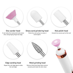 Kit de perceuse à ongles électrique Portable Mini avec perceuse diamantée tondeuse brosse 5 bits lime de polisseuse à vitesse réglable pour les soins de <span class=keywords><strong>manucure</strong></span> - Product Image 3