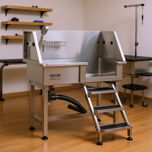 Baignoire de toilettage pour chien Vevor 34 pouces en acier inoxydable avec escalier, station de bain pour animaux de compagnie de grande, moyenne et petite taille - Product Image 2