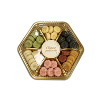 Boîte d'emballage alimentaire à compartiments avec couvercle transparent, 7 compartiments, en plastique thermoformé, jetable, noire, pour noix et fruits secs