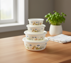 Recipientes Redondos de Plástico para Alimentos, 5 Piezas Apilables, Libres de BPA, con Diseño de Dibujos Animados, para Almacenar el Almuerzo - Product Image 2