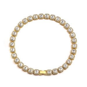 Collar Sencillo de Cristal con <span class=keywords><strong>Cadena</strong></span> Cubana de Diamantes, Joyería de Moda de Gran Venta para <span class=keywords><strong>Hombre</strong></span> y Mujer - Product Image 1