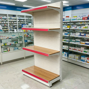 Étagères de supermarché personnalisées, rayonnages de présentation en métal robustes, étagères gondoles réglables pour les épiceries - Product Image 1