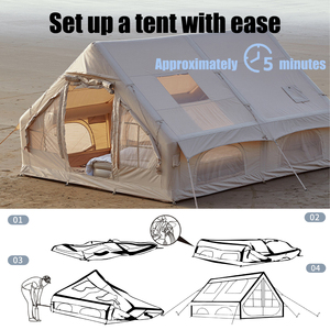 <span class=keywords><strong>Tente</strong></span> <span class=keywords><strong>gonflable</strong></span> de glamping TOPIND en tissu Oxford 300D, 12 mètres carrés, légère, imperméable, grande, kaki, pour 6 <span class=keywords><strong>personnes</strong></span>, camping familial - Product Image 3