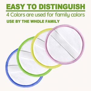 Tampons démaquillants réutilisables 4 couleurs Chiffon nettoyant doux pour le visage lavable en coton de bambou - Product Image 5