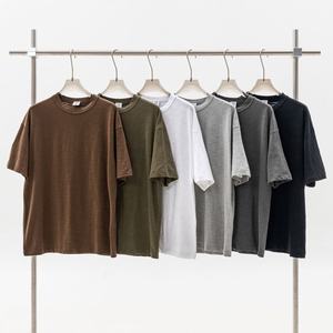 T-shirts personnalisés en coton flammé 100% léger à plumes T-shirts vierges à col rond unis et respirants pour l'impression - Product Image 6