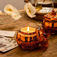 Halloween Sojawachs Aromatherapie-Kerzen Geschenkset Sternenhimmel Kürbisbecher-Kerzenhalter Dekoration Geschenk