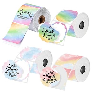 Bán buôn biểu tượng tùy chỉnh 500 cái/cuộn Vòng Giáng sinh ba chiều Cảm ơn bạn dán cho bao bì Nhãn dán nhãn - Product Image 4