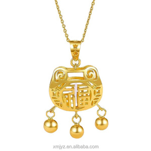 镀金砂金镂空福字长寿锁儿童100岁锁古法传承钟 - Product Image 1