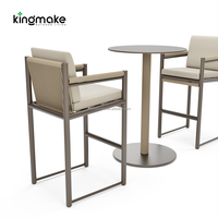 Ensemble de mobilier d'extérieur moderne pour hôtel, chaise de jardin de luxe pour café, tabourets de bar d'extérieur en aluminium imperméable pour villa
