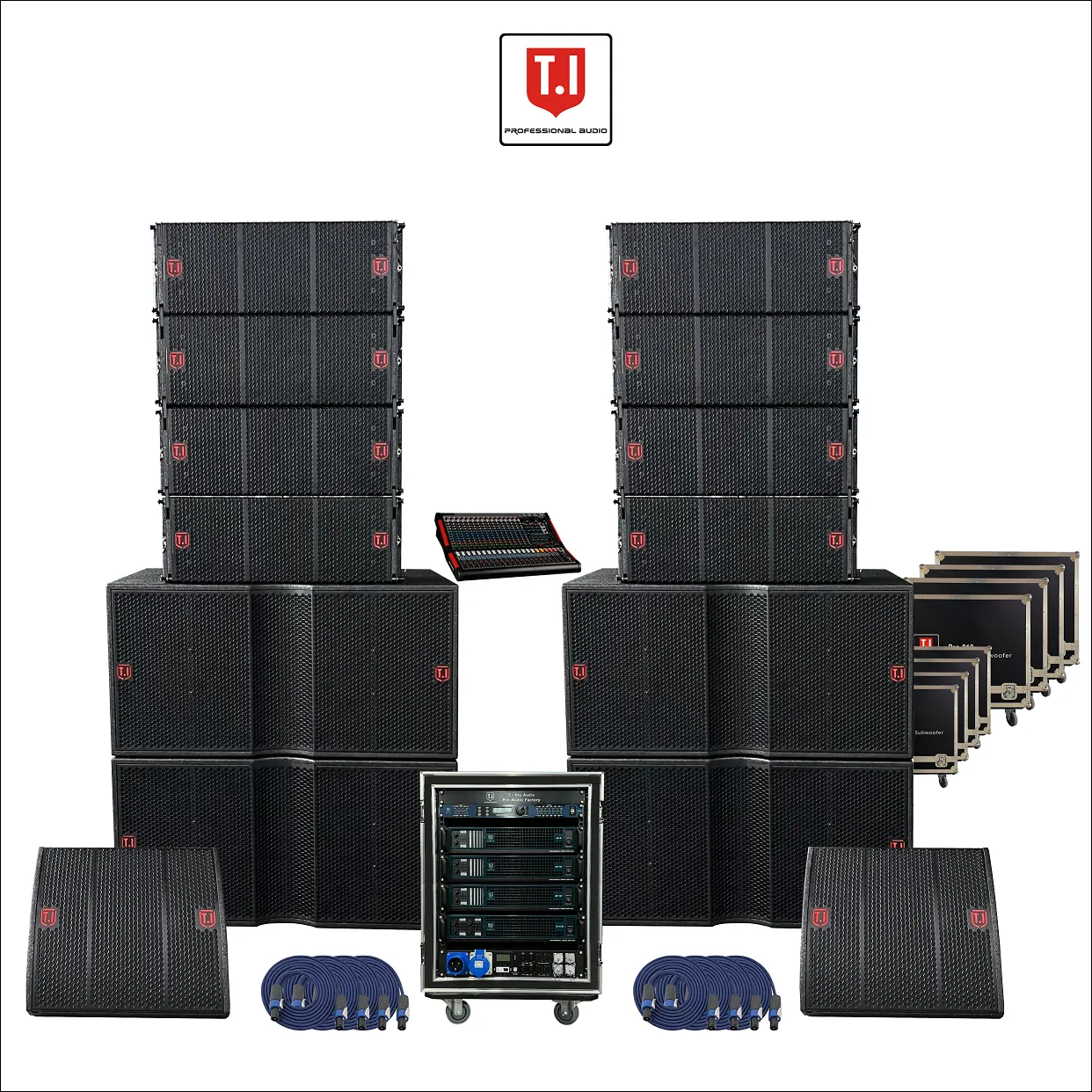 Arrays de línea de sistema de dirección público al aire libre, 800w, audio Profesional, matriz de línea dual de 10 pulgadas, subwoofer de 18 pulgadas para eventos