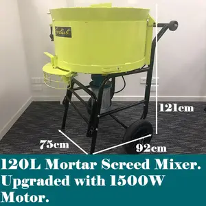 Mesin Mixer Mortar kecil portabel, mesin Mixer Mortar kering 120L