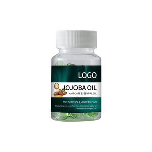 Huile de jojoba biologique naturelle à vente chaude personnalisée, 50 pièces, capsules d'huile de sérum de vitamines pour la réparation des cheveux, pour la croissance des cheveux - Product Image 1