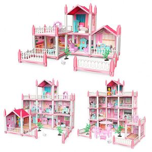 Gran Casa de Muñecas de Plástico DIY con Muebles en Miniatura, Cocina, Juguetes Baratos, Villa de Ensueño, Tienda de Casas de Muñecas - Product Image 6