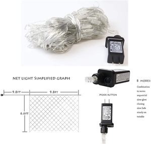 Lumière <span class=keywords><strong>de</strong></span> <span class=keywords><strong>filet</strong></span> <span class=keywords><strong>de</strong></span> pêche 24V, 8 modes, étanche, à brancher, pour la décoration <span class=keywords><strong>de</strong></span> jardin, d'arbres et <span class=keywords><strong>de</strong></span> buissons - Product Image 5
