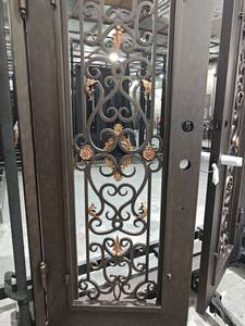 Portes d'Entrée Principales Doubles de Luxe en Fer Forgé de Style Français pour Maison - Product Image 2