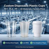 Gobelets jetables en plastique PET transparent personnalisés pour jus, boissons, milkshakes, bubble tea, boba