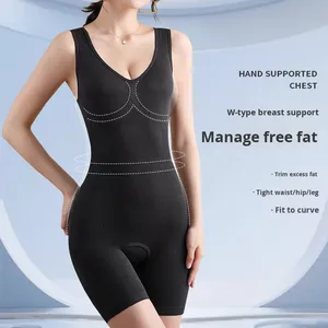 Vestido moldeador de una pieza para mujer que eleva los glúteos y se encoge el abdomen con forma de cintura y soporte para los senos - Product Image 3