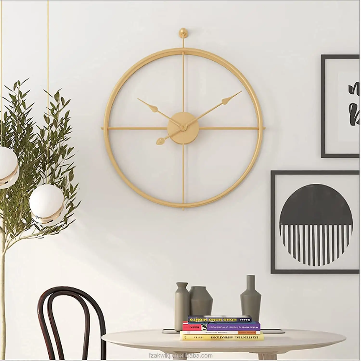 Large Metal Non-Ticking Modern Home Decorations Wall Clock For Christmas/New Year Gifts Living Room Office Hotels