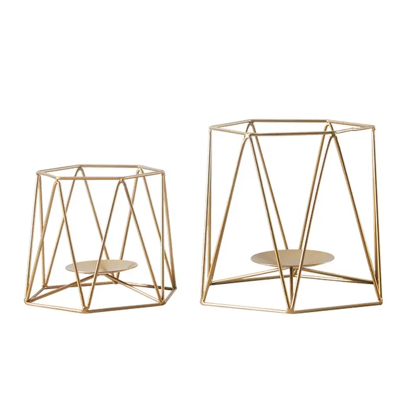 Metal Candle holder For Home Decor Gold Linear Shape Stock Metal Candle Stand For House Decor