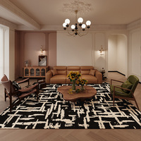 Tapis de salon tissé, nouveau, luxe léger, haut de gamme, pour canapé et table basse, style rétro français, motif abstrait, imperméable