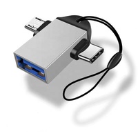 OTG 2 en 1 Micro USB macho a USB 3,0 hembra tipo C macho a USB 3,0 conector hembra Adaptador convertidor para teléfono móvil U DISK