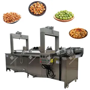 Lehao automatic batch continuous french fries beans fryer for sale