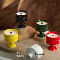Bougie parfumée en cire de soja faite à la main, dans un pot en céramique de style rétro INS, avec diffuseur de parfum, pour une utilisation intérieure à la maison.