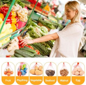 Huamaohengchun 100-<b>Pack</b> Durable LDPE Nylon Mesh Bags 24-Inch Reinforced Secure <b>Heat</b> Seal Latches Customizable Produce Groceries - Product Image 4