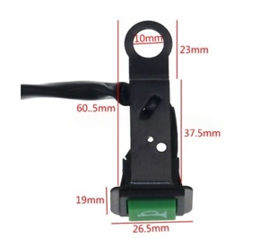 Accessoires pour motos, support en fer, bouton-poussoir de klaxon, trou de montage de rétroviseur de 10 mm, interrupteur d'alimentation du klaxon - Product Image 6