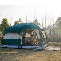 Lit pliant de camping, tente de camping imperméable, tente familiale à deux chambres et un salon, grand espace extérieur, tente automatique à bas prix