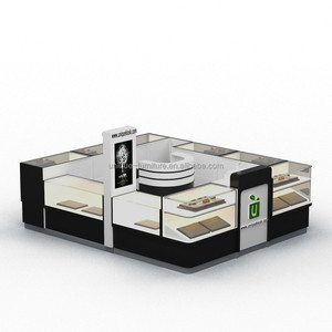 Thiết kế độc đáo đồ trang sức kiosk kính hiển thị truy cập với ánh sáng LED Mall kiosk cho đồ trang sức hấp dẫn đồng hồ gian hàng thiết kế để bán - Product Image 3