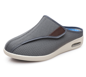 Youyun hommes doux confortable anti-dérapant coussin d'air maille crochet et boucle réglable sandales larges pour les patients diabétiques pantoufle - Product Image 3