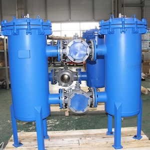 อุปกรณ์กรองอุตสาหกรรมแบบตะกร้าคู่ ความแม่นยำสูง ทำจากเหล็กกล้าคาร์บอนและสแตนเลส แบบอัตโนมัติเต็มรูปแบบ สองกระบอกกรอง - Product Image 3