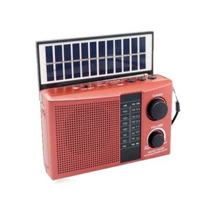 Portable <b>Solar</b> Powered AM FM SW 3 Band Radio with <b>Foldable</b> <b>Solar</b> <b>Panel</b> Built-in Speaker Volume and Tuning Knobs - Product Image 1