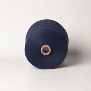 Anel de fio 100% poliéster 20/1 tingido azul escuro de qualidade superior, estilo melange para projetos de tricô