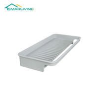 Organisateur de caddie d'évier de cuisine en PC avec porte-éponge à savon et à vaisselle Tapis de robinet près des accessoires Tapis de séchage Rangement Gadgets de cuisine