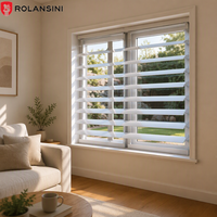 Persianas Modernas Personalizadas Rolansini, Contraventanas de Aluminio, Marco de Aluminio, Ventanas con Contraventanas Fijas para Casa, Apertura Vertical
