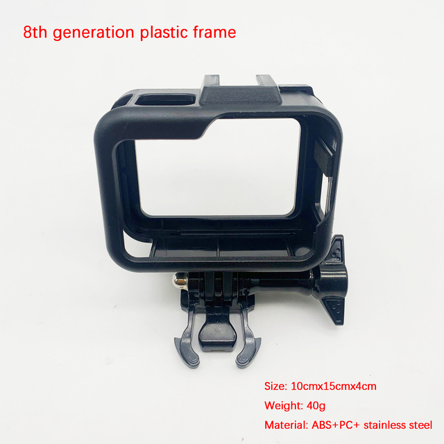 Sports Camera Accessories Black Plastic Anti-fall Protective Case for Go-Pros 8 Action Camera Frame Shell With Base Long Screw